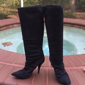 Dark grey suede Pedro Garcia knee high 3.75” boots